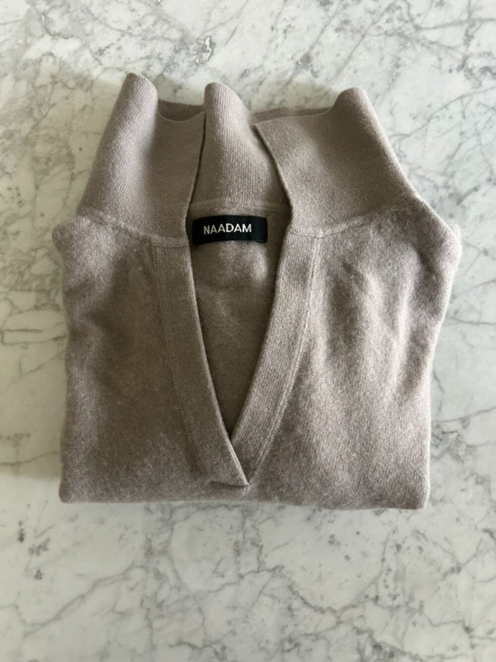 NAADAM Signature 100% Cashmere Johnny Collar Polo Sweater Lilac
